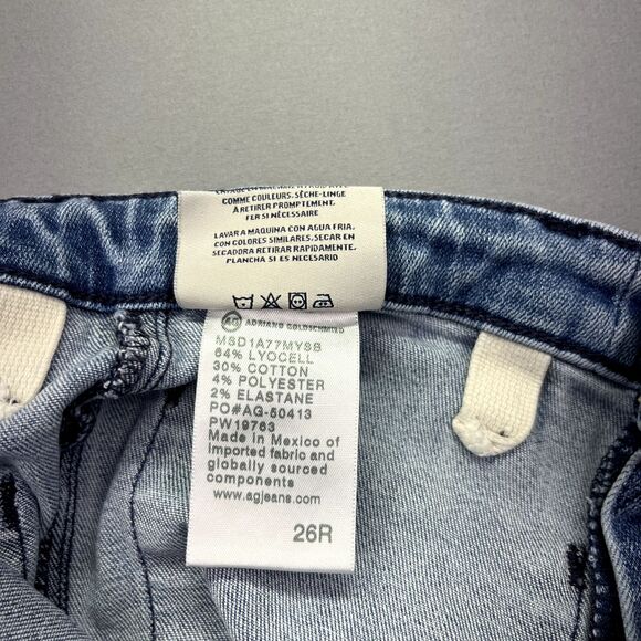 Anthropologie AG Retro Stevie Slim Straight Jeans Size‎ 26R Mid Rise Light Wash - Picture 10 of 16